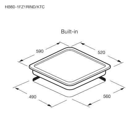 ชุดเซต เตาฝังแม่เหล็กไฟฟ้า 3 หัว + เครื่องดูดควันติดผนัง EVE รุ่น HB60-1FZ1RIND/KTC + HC-LOFTBOX-60 ขนาด 60 ซม. สีดำ_4